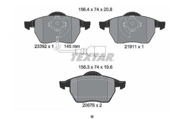 TEXTAR Bremsbeläge VORNE passend für Audi A3 / TT / Seat Ibiza / Leon / Toledo / Skoda Oktavia  / VW Golf 3/4 / Beetle / Passat / Vento