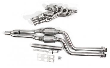 HIgh Flow Fächerkrümmer inklusive 300 Zeller Euro3D4 Sportkatalysatoren passend für BMW 3er E46 mit M52/M54