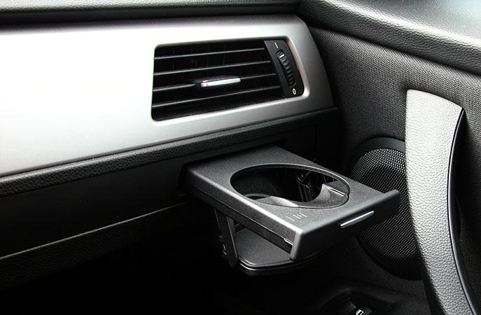 FMW Tuning & Autoteile - Getränkehalter vorne rechts schwarz mit Metal  Knopf BMW E90-E93