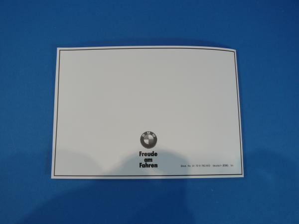 Serviceheft DEUTSCH BMW 3er E30 (09/1990 - 09/1991)