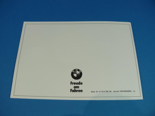 Service booklet GERMAN BMW E31 E32 E34