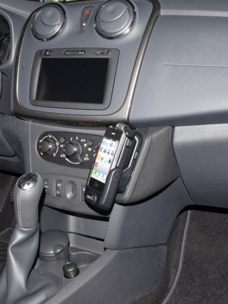 KUDA Telefonkonsole passend für Dacia Sandero / MCV 2 ab 03/2012 Kunstleder schwarz