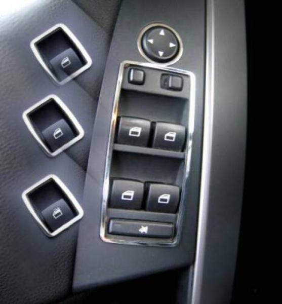 Rahmen für Schalter Fensterheber/Spiegel 5tlg. poliert passend für BMW 5er E60 / E61 Limousine / Touring