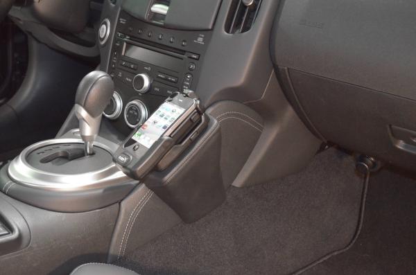 KUDA Telefonkonsole passend für Nissan 370z ab 04/2009 Kunstleder schwarz