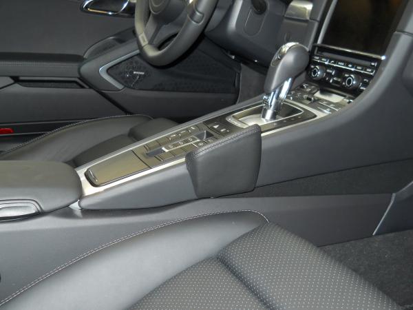KUDA Handy console fit for Porsche 911 (991) from 11/2011 upto 2019 (7. Generation) & Porsche Boxster (981) from 2012 & Porsche Boxster (982) from 2016 & Porsche Cayman (981C) from 2013 & Porsche Cayman 718 (982C) from 2016 real leather black