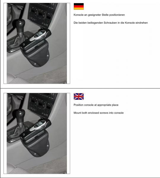 KUDA Phone console universal small ca. 150x150mm real leather black