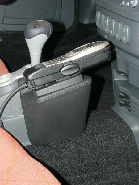 KUDA Telefonkonsole passend für Smart Roadster 04/03 Leder schwarz