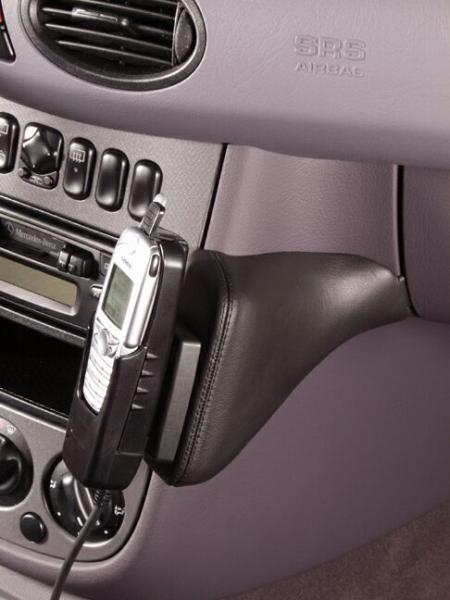 KUDA Telefonkonsole passend für Mercedes W168 A-Klasse ab 03/01 - 08/04 Leder schwarz