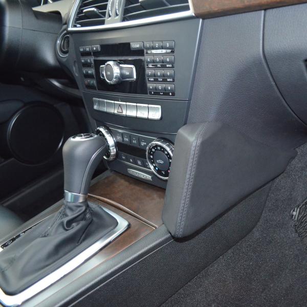 KUDA Telefonkonsole passend für Mercedes C-Klasse W204 ab Bj. 04/2011 Leder schwarz
