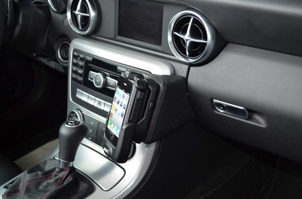 KUDA Telefonkonsole passend für Mercedes SLK R172 ab 03/2011 / SLC ab 2016 Kunstleder schwarz