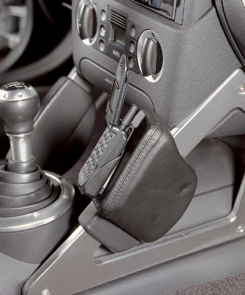 KUDA Phone console fit for Audi TT/Cabrio from 11/98 - 8/06 real leather black