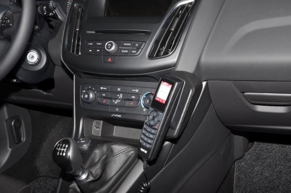 KUDA Telefonkonsole passend für Ford Focus ab 03/2011 & ab 2014 Leder schwarz