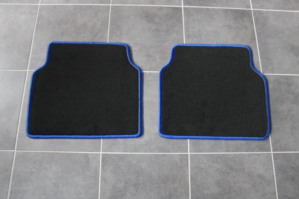 Floor mats 4 pcs. black/blue outline fit for BMW 3er E21