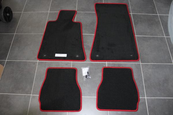 Floor mats 4 pcs. black/red outline fit for BMW 3er E30 Convertible
