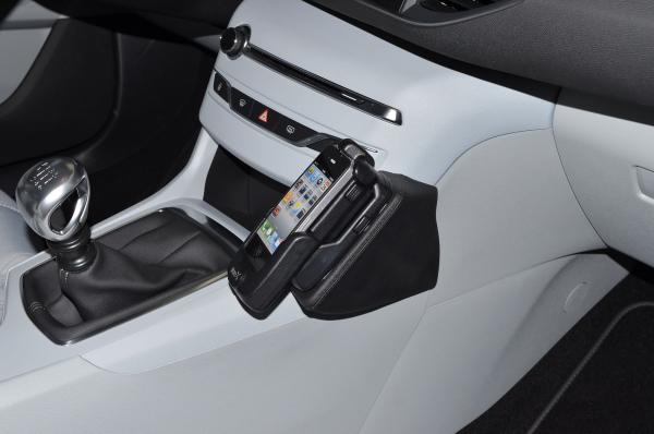 KUDA Telefonkonsole passend für Peugeot 308 ab 2013 & 2017 Kunstleder schwarz