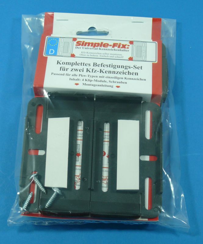 Simple-Fix Kennzeichenhalter rahmenlos, schwarz, Nummernschild