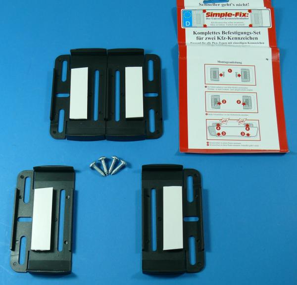 Simple-Fix Kennzeichenhalter rahmenlos, schwarz, Nummernschild