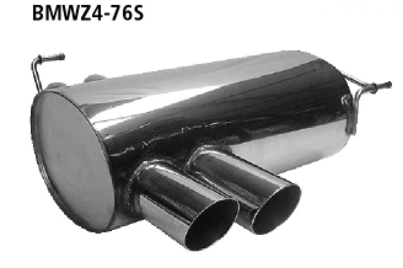 Rear silencer 2x76mm  Splash BMW Z4 E85 Roadster up to 2006