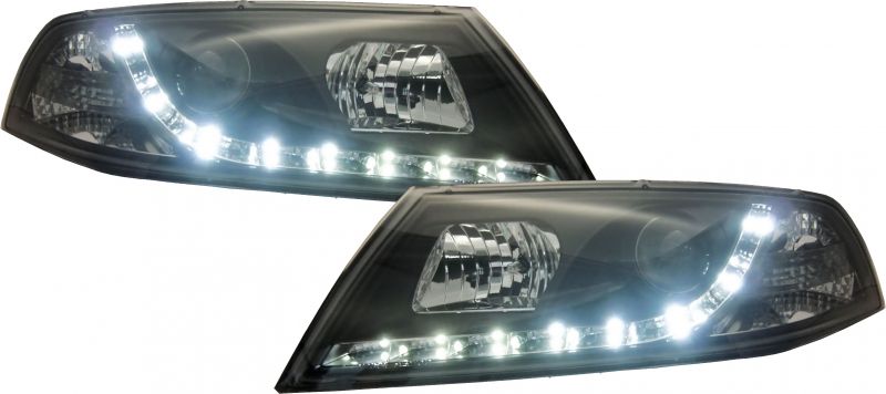 Headlights Dragon Design clear/black fit for Skoda Octavia from 2004