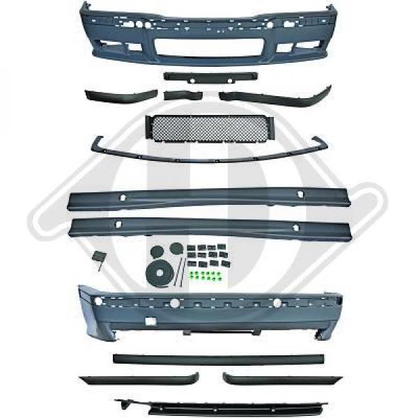Sport Packet: Frontbumper, Rear Bumper and Side skirts BMW 3er E36 with ABE