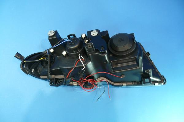 H1/H1 Headlights with angeleyes BLACK fit for BMW 3er E46 Sedan/Touring 98-09/01
