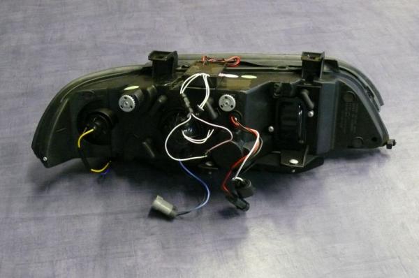 H1/H1 Headlights BLACK with Angel eyes CCFL-Technic fit for BMW 5er E39