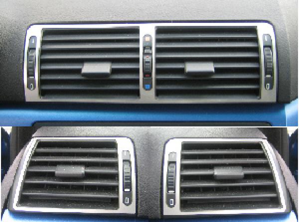 Surround central air vent titanlook (3pcs) fit for BMW 3er E46 all