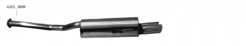 Sportendschalldämpfer 2x76mm DTM BMW 3er E36 320i/323i