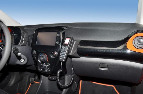 KUDA Phone console fit for Citroen C1 / Peugeot 108 / Toyota Aygo 2014 real leather black