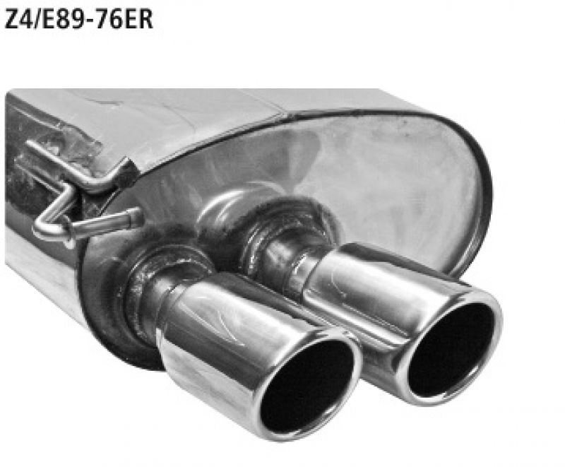 Rear silencer inward curl cut 20° 2x76mm right BMW Z4 E89 6 cyl.