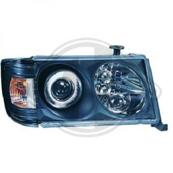 Headlights with indikators clear/black fit for Mercedes W124 1985 - 1993