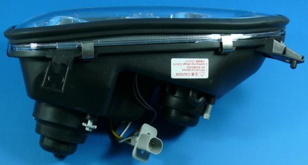 H1/H1 Scheinwerfer mit Standlichtringen CHROM passend für VW Golf III in Xenon-Golf IV Look