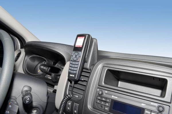 KUDA Navi / Telefonkonsole passend für ​Opel Vivaro/ Renault Trafic 2014- oben Kunstleder schwarz