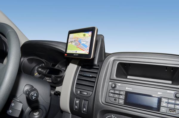KUDA Navi / Telefonkonsole passend für ​Opel Vivaro/ Renault Trafic 2014- oben Kunstleder schwarz