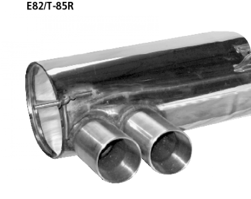 Rear silencer with twin tail pipes 2x85 mm (RACE-Look) BMW E82/E