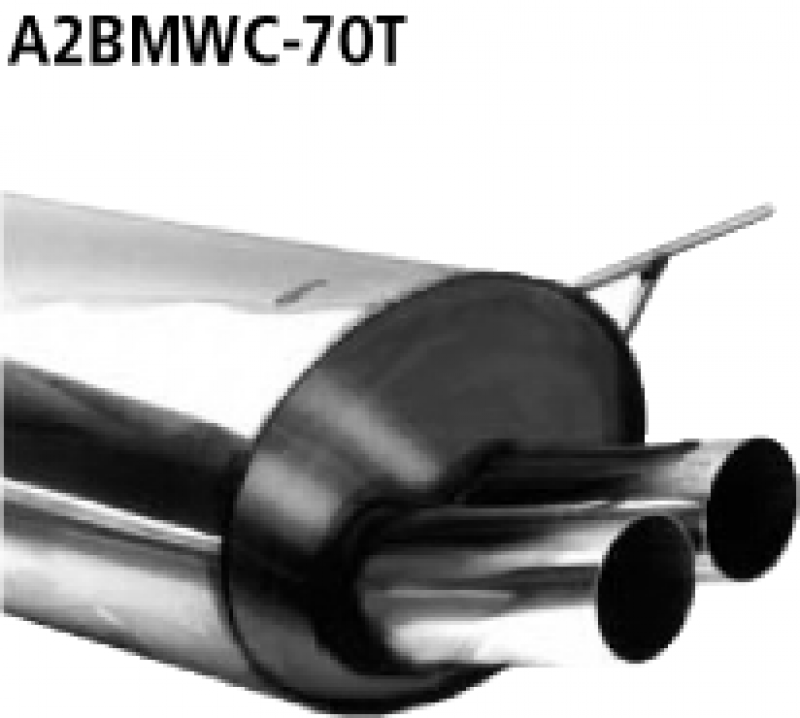 Endschalldämpfer mit Doppel-Endrohr 2x 70mm 318ti/323ti Compact