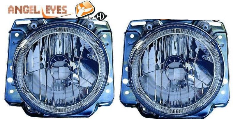 Scheinwerfer klar/schwarz mit Angeleyes VW Golf II