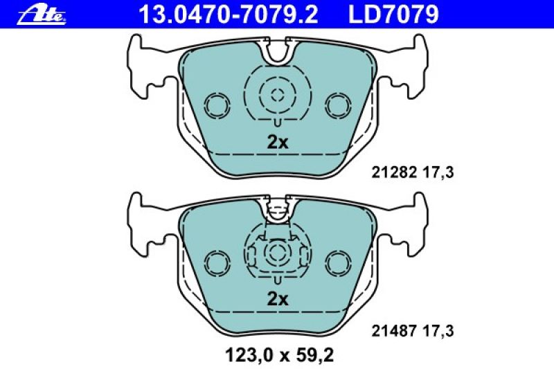 ATE CERAMIC Bremsbeläge HINTEN passned für BMW 3er 5er 7er E46 E39 E38 X3 X5 Z4 Z8