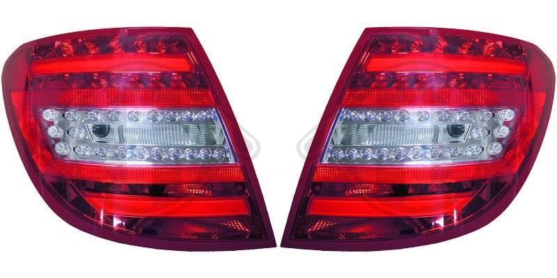 Design LED taillights set red/chrome for W204 Bj. 07-11
