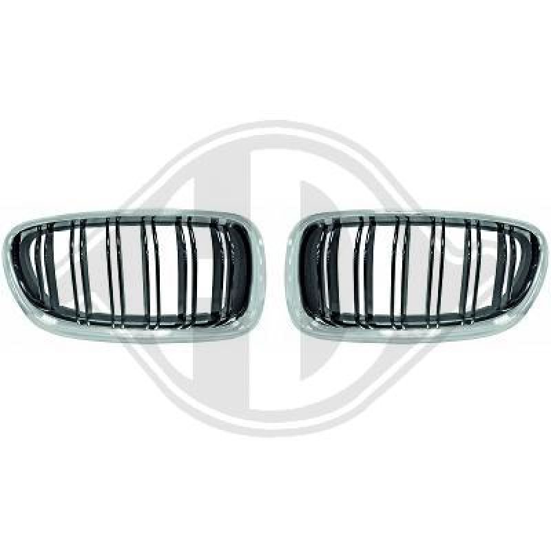 Shadowline chrom/schwarze/glänzend Nieren passend für BMW 5er F10/F11 Bj. 2013 - 2017