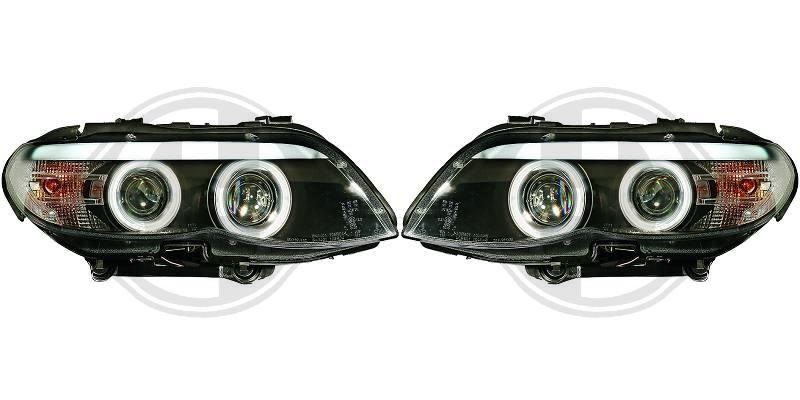 Xenon headlights crystal clear / black fit for BMW X5 E53 Bj. 03-07