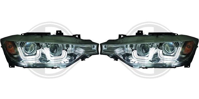 Designscheinwerfer klarglas/schwarz für BMW F30 Bj. 11->>