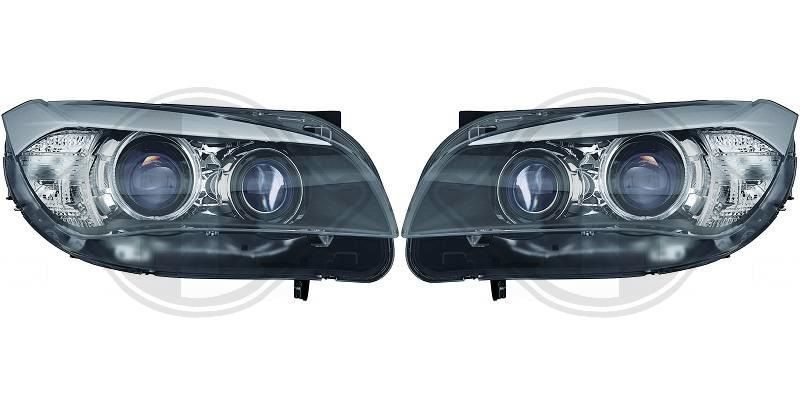 H7 / H7 Design Headlights clear / black fit for BMW X1 E84 Bj. 03/09 - 06/15