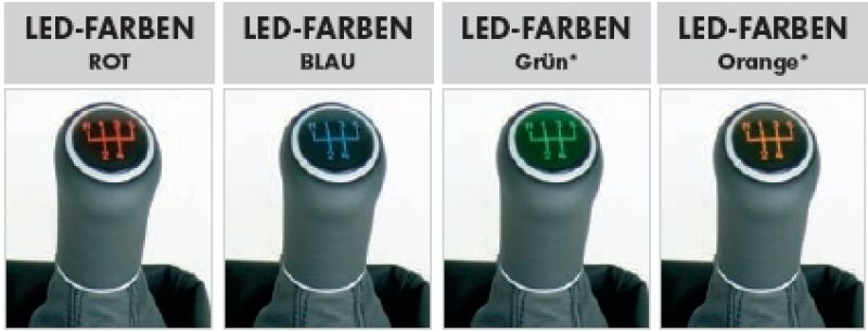 Lederschaltknauf 5 Gang chrom orange beleuchtet für alle BMW