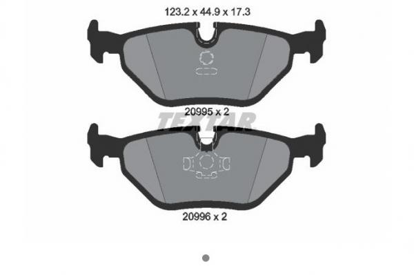 TEXTAR Bremsbelag hinten passend für BMW E30 E32 E34 E36 Z1 Z3