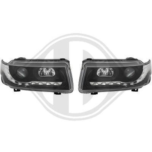 H1/H1 Headlights clear/black with LED position light fit for VW Passat B4 93-97