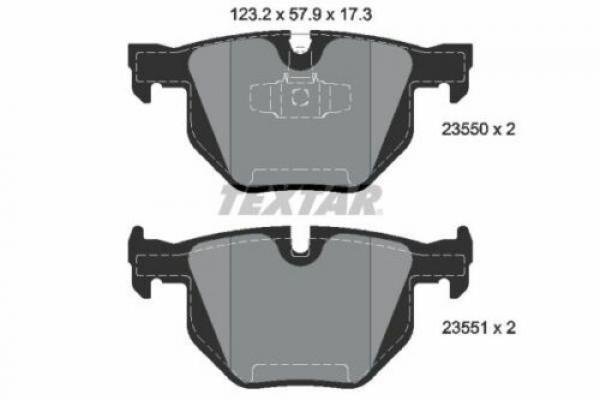 TEXTAR Bremsbelag HINTEN passend für BMW E84 / E90 / E91 / E92 / E93 / X1