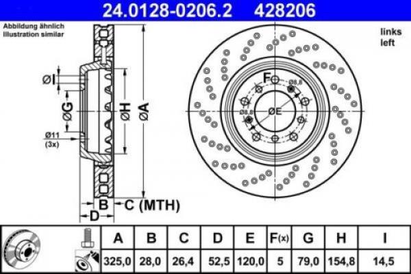 ATE brake disk FRONT fit for BMW 3er E46 M3