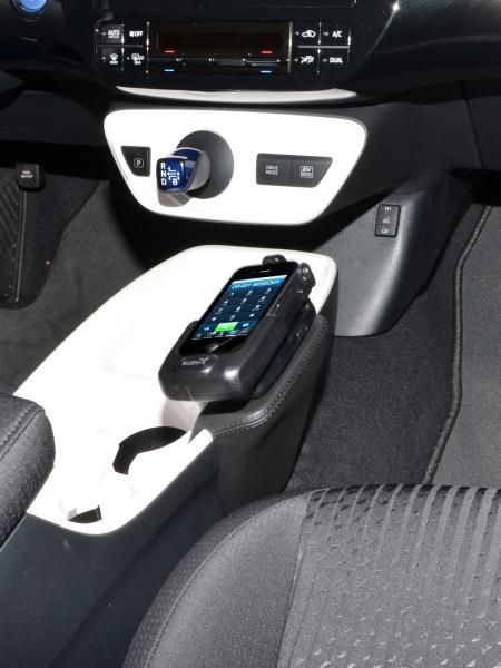KUDA Phone console fit for Toyota Prius from Bj. 2016 real leather black