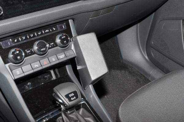 KUDA Telefonkonsole passend für Skoda Kodiaq ab 03/2017 / Skoda Karoq Kunstleder schwarz